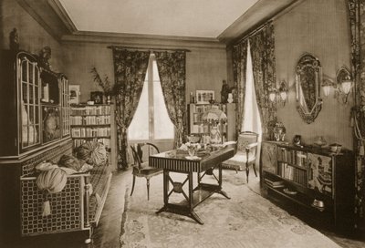Lounge designed by P. Lahalle and G. Levard, Plate 21 from Ensembles Choisis, published 1930 by French Photographer